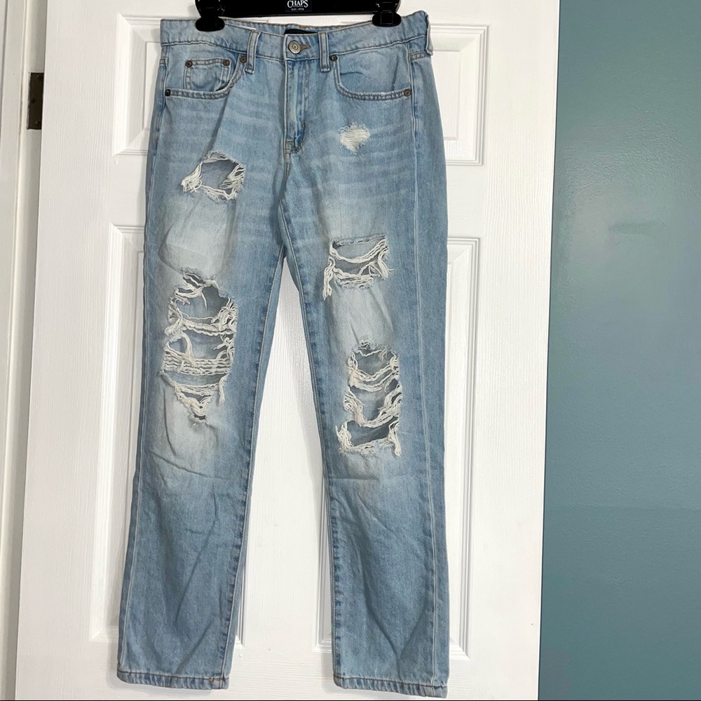 Trendy Mid Rise Distressed Jeans